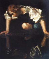 “Narciso”, (1597-1599), 110 × 92 cm, Galleria Nazionale d'Arte Antica, Roma”

Passi di: Antonino Saggio. “Lo Strumento di Caravaggio”. ITools, 2012. iBooks. https://books.apple.com/it/book/lo-strumento-di-caravaggio/id583813135